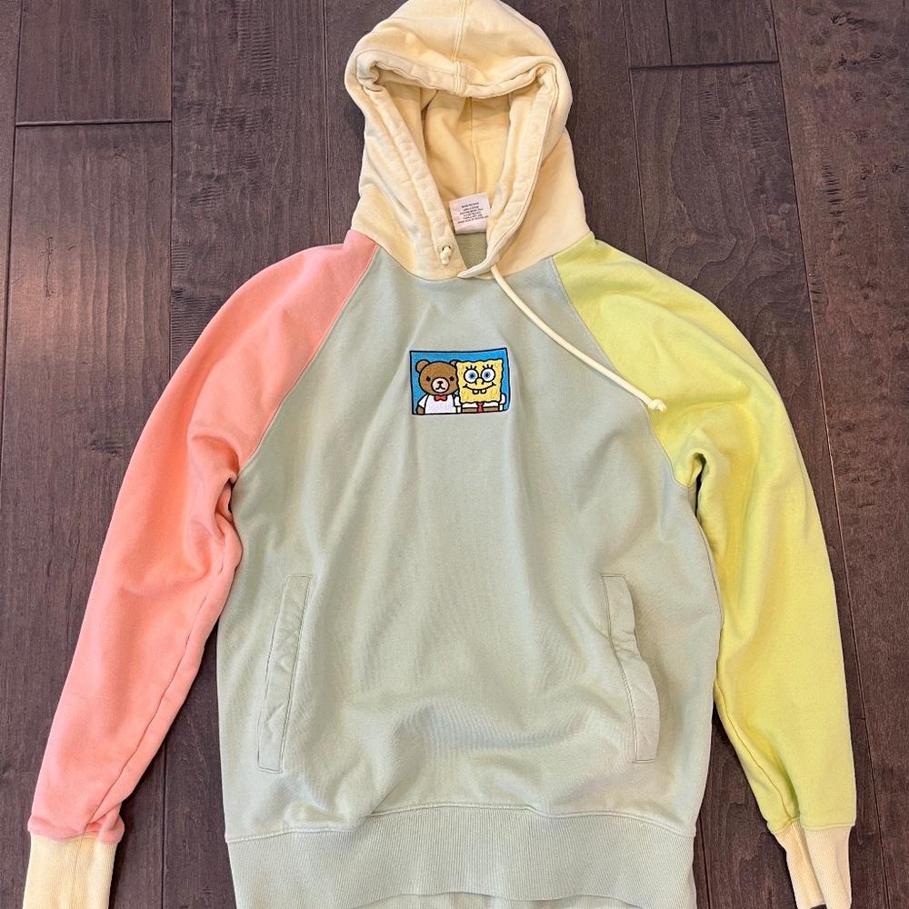 Teddy Fresh x Spongebob Hoodie Adult Small Limited Edition Colorblock